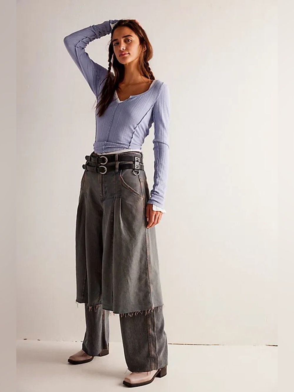 WE THE FREE NOCTURNE DOUBLE HEM TROUSERS JEANS NWOT IN SWEET SERENADE